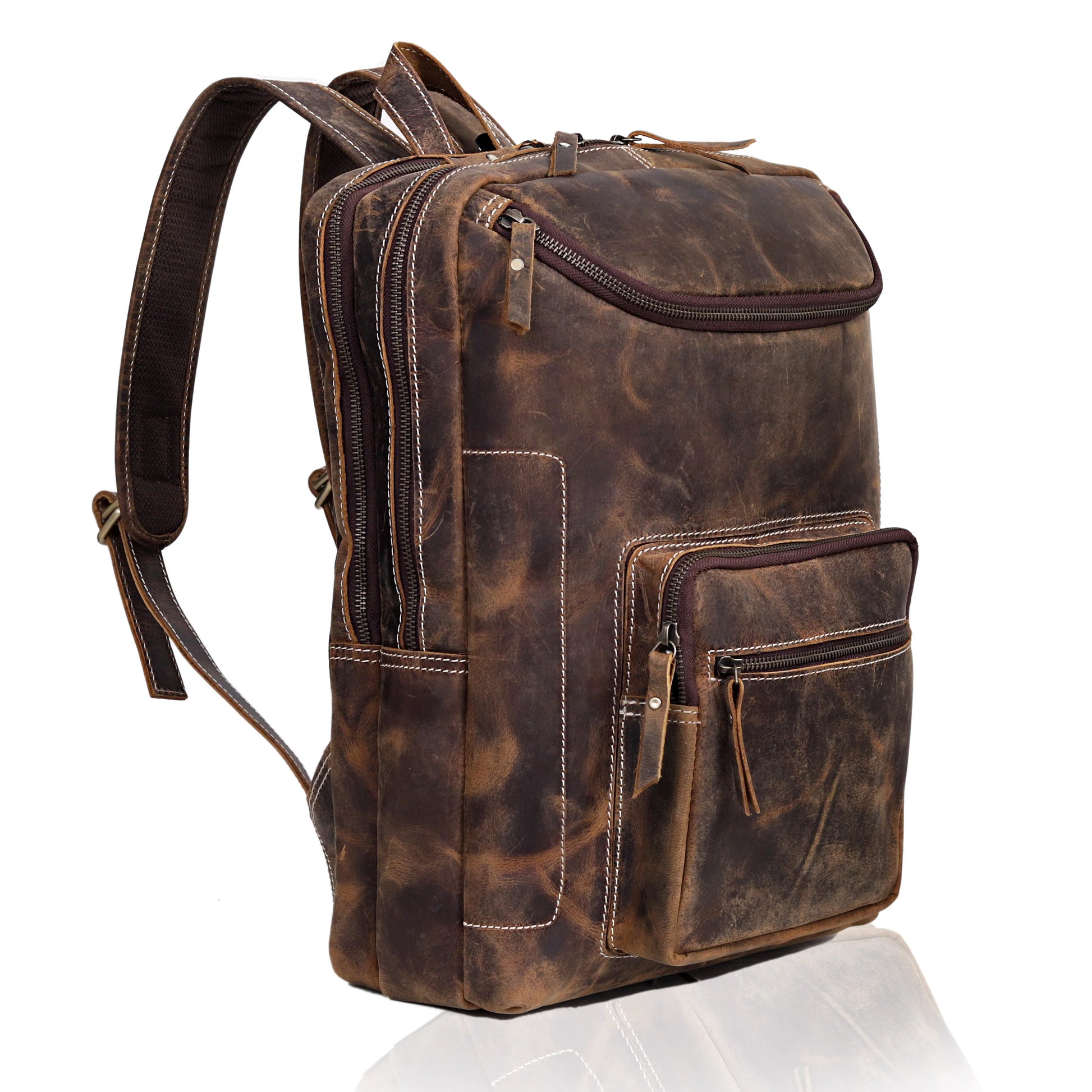 The Leather Farm Vintage Leather Travel Backpack